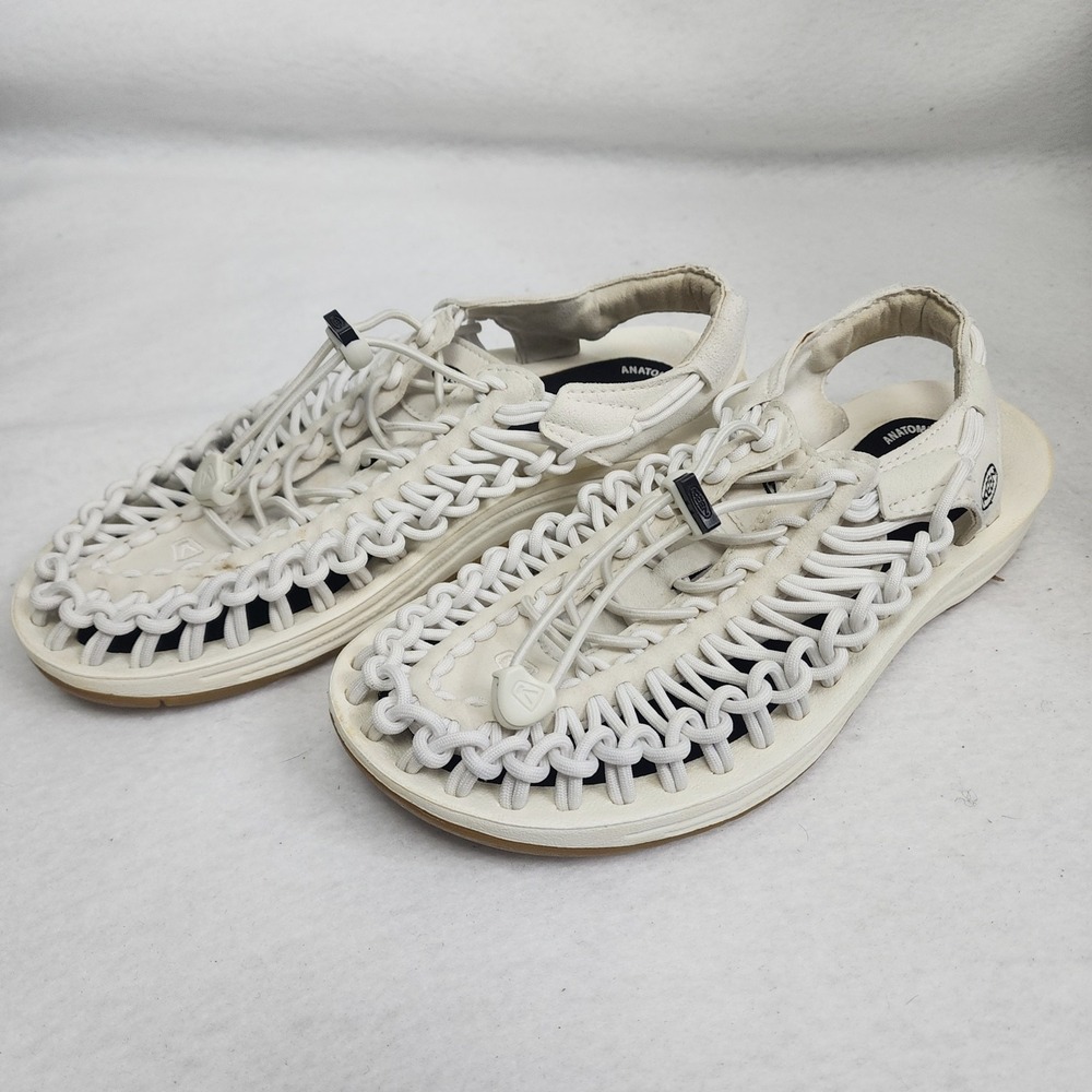 Keen Uneek 1017049 Womens US 7.5 Shoes White Strap Back Two Cord Hiking Sandal